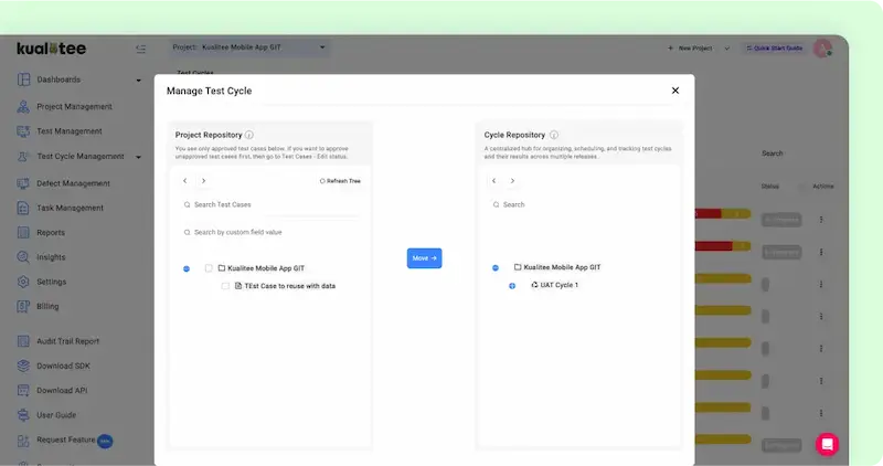 collaborate dashboard Test Management Tool