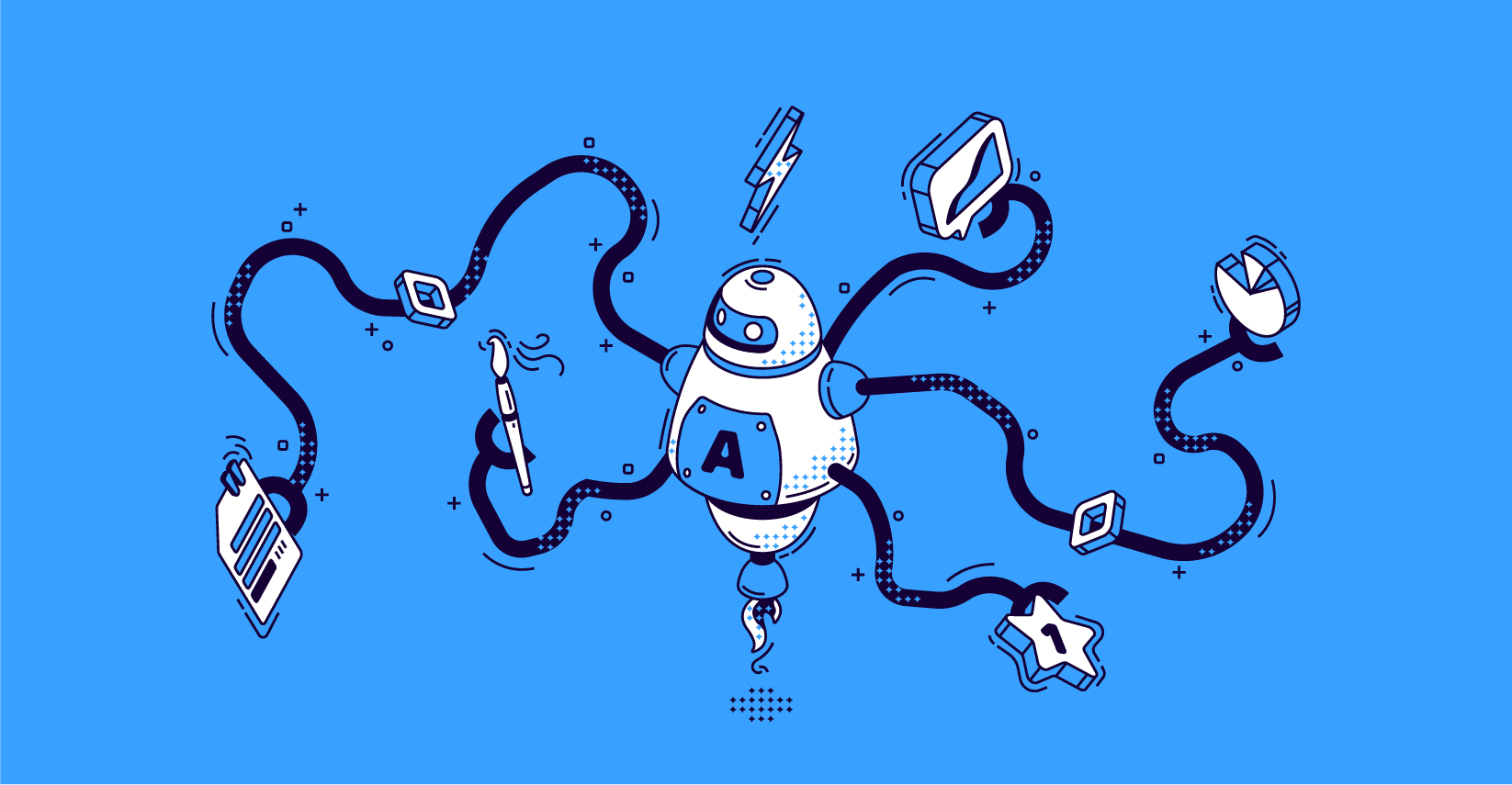 Robot using AI, representing Kualitee and Monday.